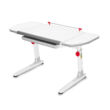 Profi 3 32W358TW fehér ergonomikus állítható gyerekasztal, gyerekíróasztal, színes kiegészítőkkel